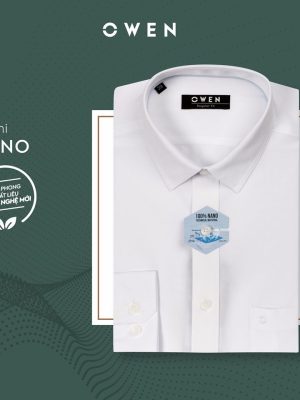 Alternative view of ÁO SƠ MI TRẮNG DÀI TAY NANO CÓ TÚI AR90779D1