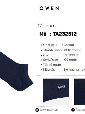 TẤT CỔ NGẮN XANH ĐEN TA232512