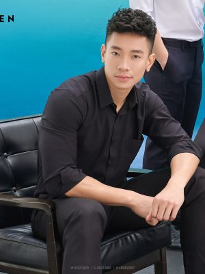 ÁO SƠ MI DÀI TAY ĐEN BAMBOO AR230342DT