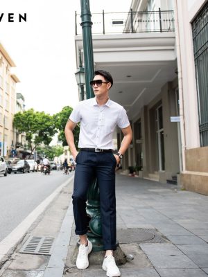 Alternative view of ÁO SƠ MI TRẮNG NGẮN TAY POLY CÓ TÚI AR23965N1