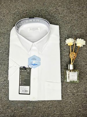 ÁO SƠ MI TRẮNG NGẮN TAY NANO CÓ TÚI AB240645NT HỌA TIẾT