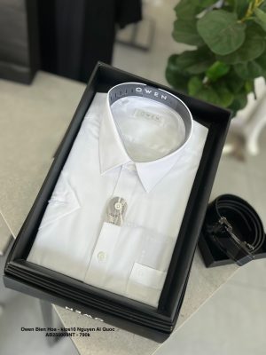 ÁO SƠ MI TRẮNG NGẮN TAY LENZING MODAL CÓ TÚI AB250009NT