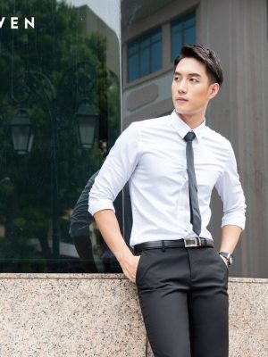 ÁO SƠ MI TRẮNG DÀI TAY NANO KHÔNG TÚI AR90780D1