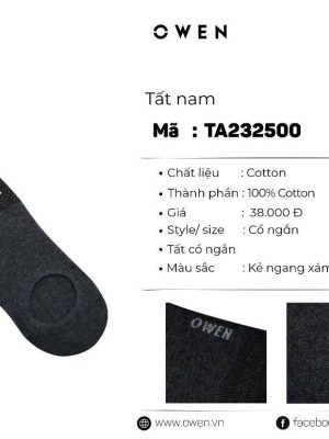 TẤT CỔ NGẮN XÁM ĐẬM TA232500
