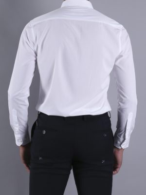 Alternative view of ÁO SƠ MI TRẮNG DÀI TAY POLYESTER CÓ TÚI AR240316DT