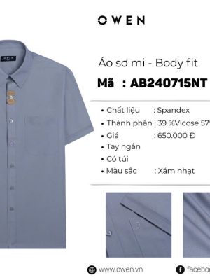 ÁO SƠ MI NGẮN TAY AB240715NT