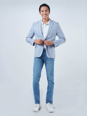 Alternative view of ÁO BLAZER XÁM XANH CARO BL220697-LGR