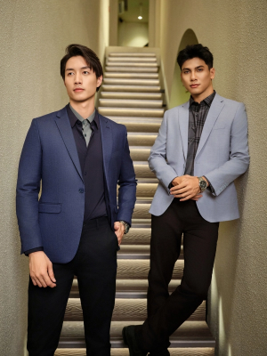 Alternative view of ÁO BLAZER DOBBY XANH BL231717