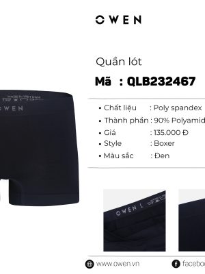 QUẦN LÓT BOXER ĐEN QLB232467
