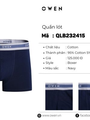 QUẦN LÓT BOXER XANH ĐEN QLBR232415