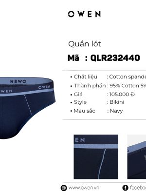 QUẦN LÓT TAM GIÁC XANH ĐEN QLR232440