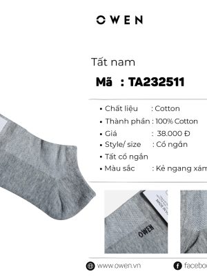 TẤT CỔ NGẮN XÁM NHẠT TA232511