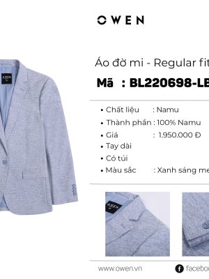 ÁO BLAZER XÁM XANH BL220698-LBU