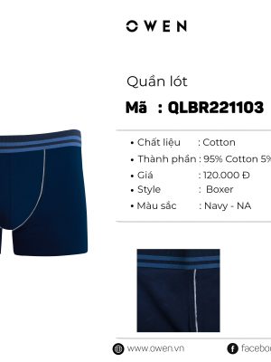 QUẦN LÓT BOXER XANH ĐEN QLBR221103