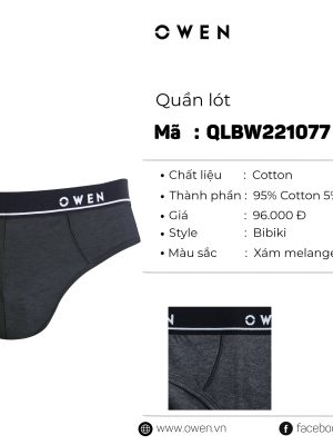 QUẦN LÓT TAM GIÁC XÁM ĐẬM QLBW221077