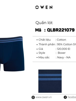 QUẦN LÓT BOXER XANH ĐEN QLBR221079