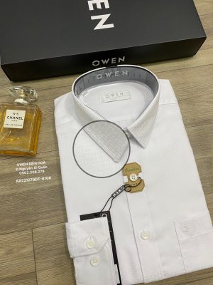 Alternative view of ÁO SƠ MI TRẮNG DÀI TAY BAMBOO AR221279DT vân