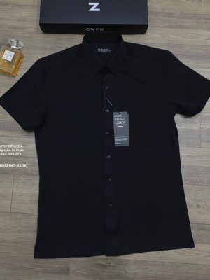 Alternative view of ÁO SƠ MI ĐEN NGẮN TAY NANO AB230021NT