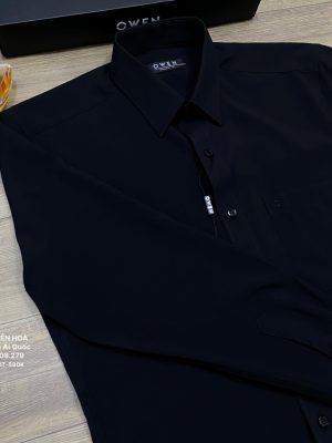 Alternative view of ÁO SƠ MI DÀI TAY ĐEN NANO AR230338DT