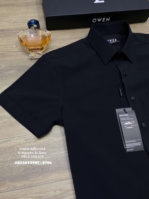 Alternative view of ÁO SƠ MI ĐEN NGẮN TAY BAMBOO AR230343NT