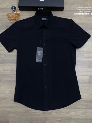 ÁO SƠ MI ĐEN NGẮN TAY BAMBOO AR230343NT