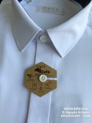 Alternative view of ÁO SƠ MI TRẮNG NGẮN TAY CAFE CÓ TÚI AR230322NT