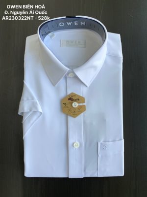 ÁO SƠ MI TRẮNG NGẮN TAY CAFE CÓ TÚI AR230322NT
