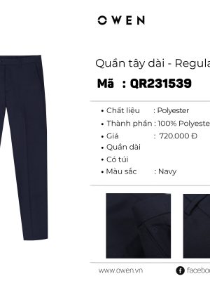 Alternative view of QUẦN TÂY XANH ĐEN 100% POLY QR231539