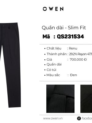 Alternative view of QUẦN KHAKI ĐEN RENU QS231534