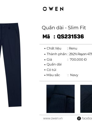 Alternative view of QUẦN TÂY KHAKI XANH ĐEN RENU QS231536