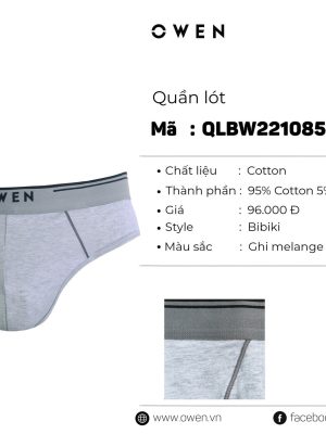 QUẦN LÓT TAM GIÁC XÁM NHẠT QLBW221085