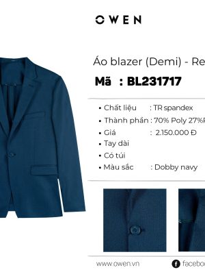 ÁO BLAZER DOBBY XANH BL231717