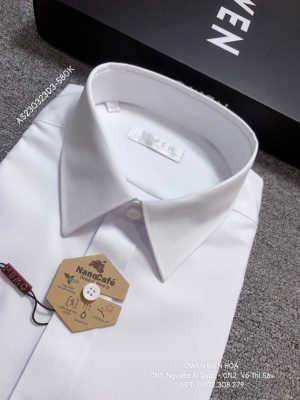 Alternative view of ÁO SƠ MI TRẮNG DÀI TAY NANOCAFE KHÔNG TÚI AS230323D3