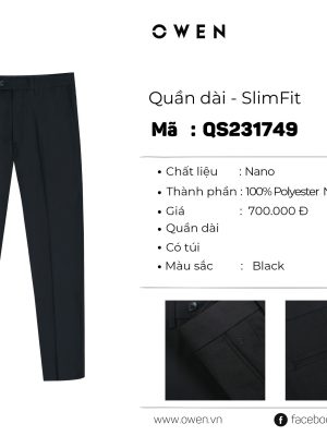 QUẦN TÂY ĐEN NANO QS231749