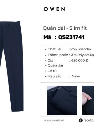 QUẦN TÂY XANH ĐEN POLY QS231741