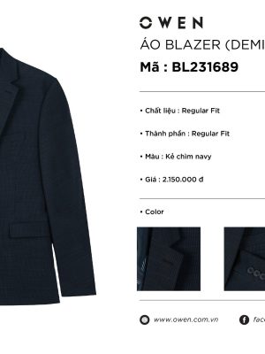 ÁO BLAZER XANH TÍM THAN BL231689