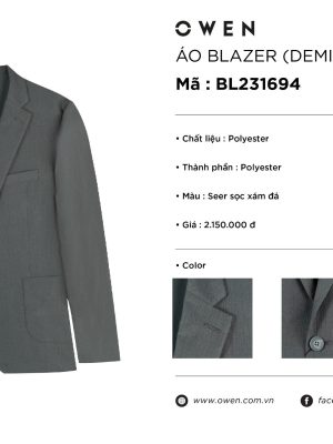 ÁO BLAZER SỌC XÁM ĐÁ BL231694
