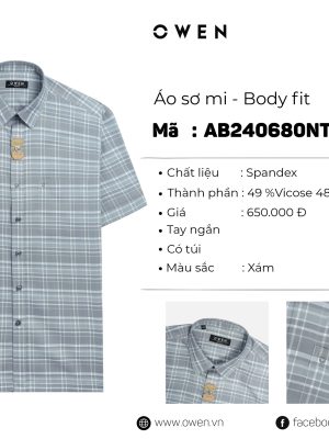 ÁO SƠ MI NGẮN TAY AB240680NT