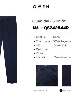 QUẦN TÂY XANH ĐEN NANO QS242844R