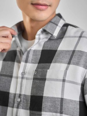 Alternative view of ÁO SƠ MI NỈ DÀI TAY AJ240722DT