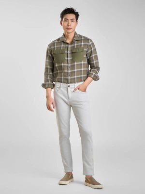 ÁO SƠ MI NỈ DÀI TAY AJ240723DT