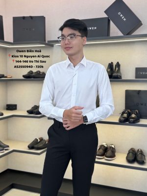 Alternative view of ÁO SƠ MI TRẮNG DÀI TAY HỌA TIẾT AS255094D