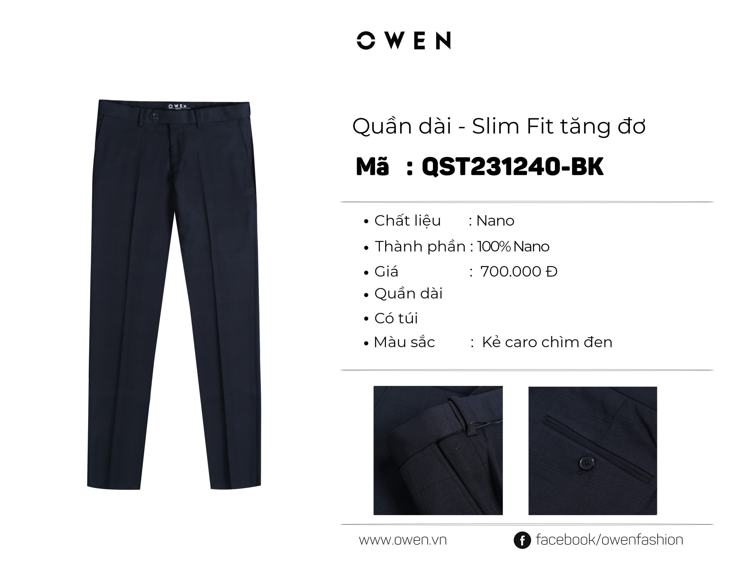 Alternative view of QUẦN TÂY QST231240-BK