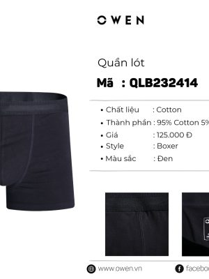 QUẦN LÓT BOXER ĐEN QLB232414