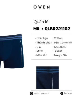 QUẦN LÓT BOXER XANH ĐEN QLBR221102