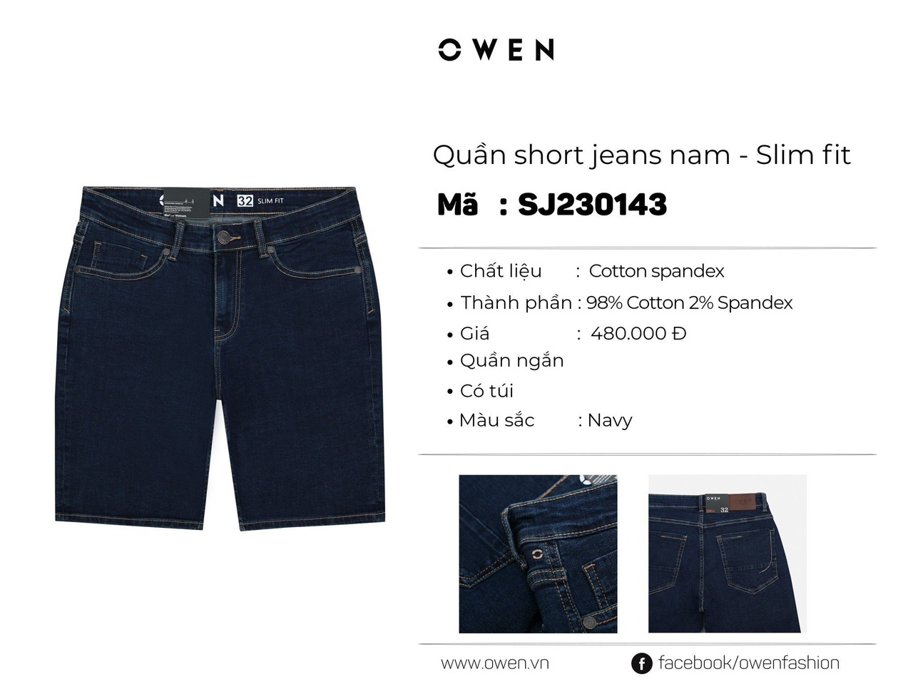 Alternative view of QUẦN SHORT JEAN SJ230143