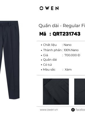 QUẦN TÂY GREY 100% POLY QRT231743