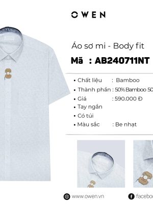 Alternative view of ÁO SƠ MI NGẮN TAY AB240711NT